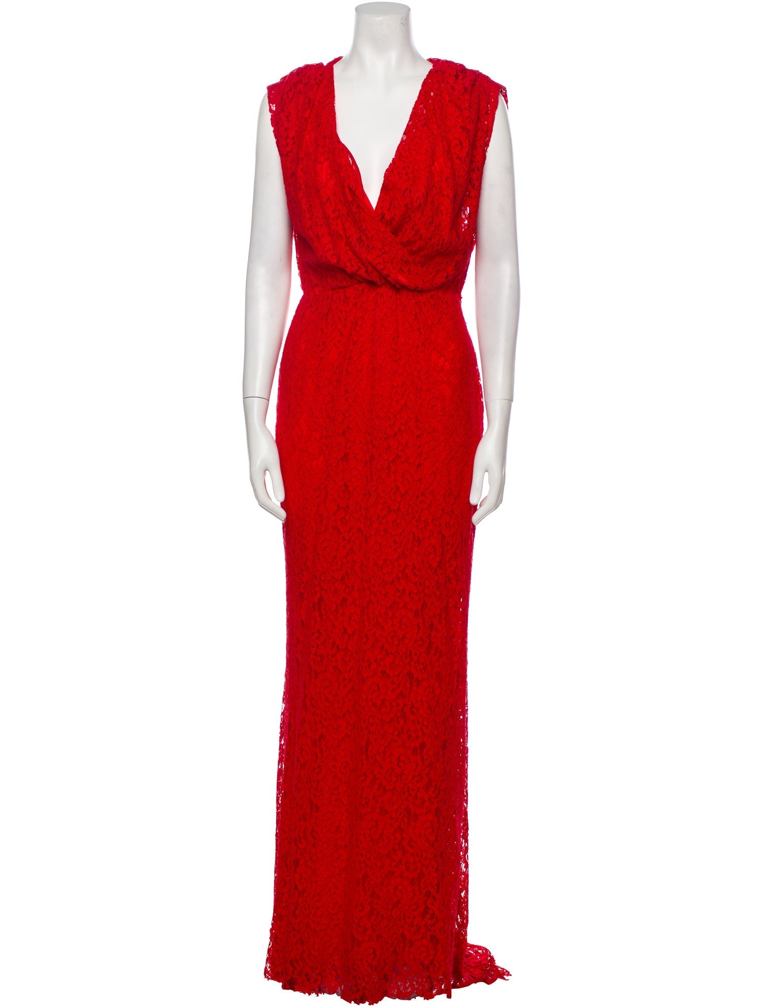 Carolina Herrera V-Neck Long Dress