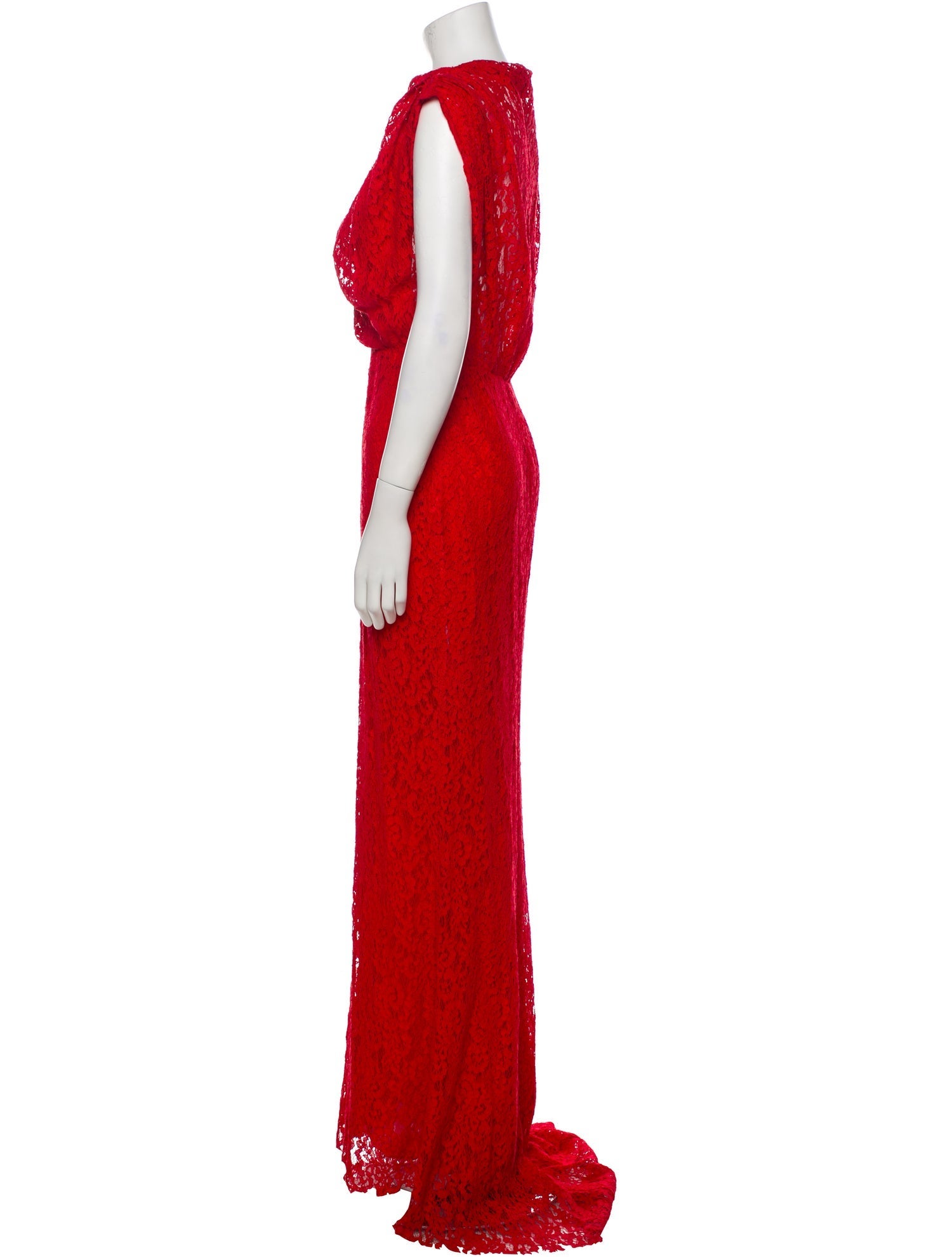 Carolina Herrera V-Neck Long Dress