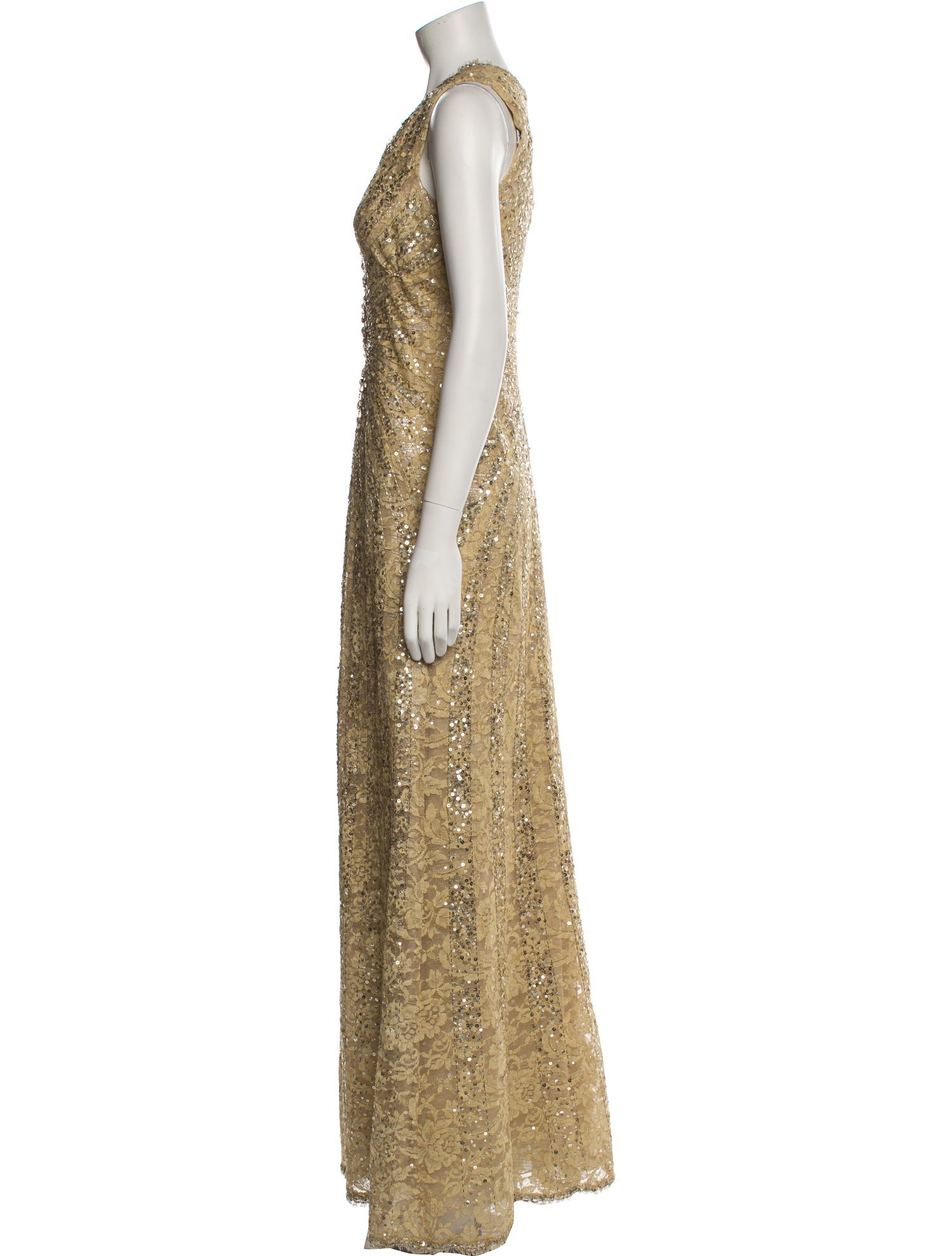 Carolina Herrera V-Neck Long Dress