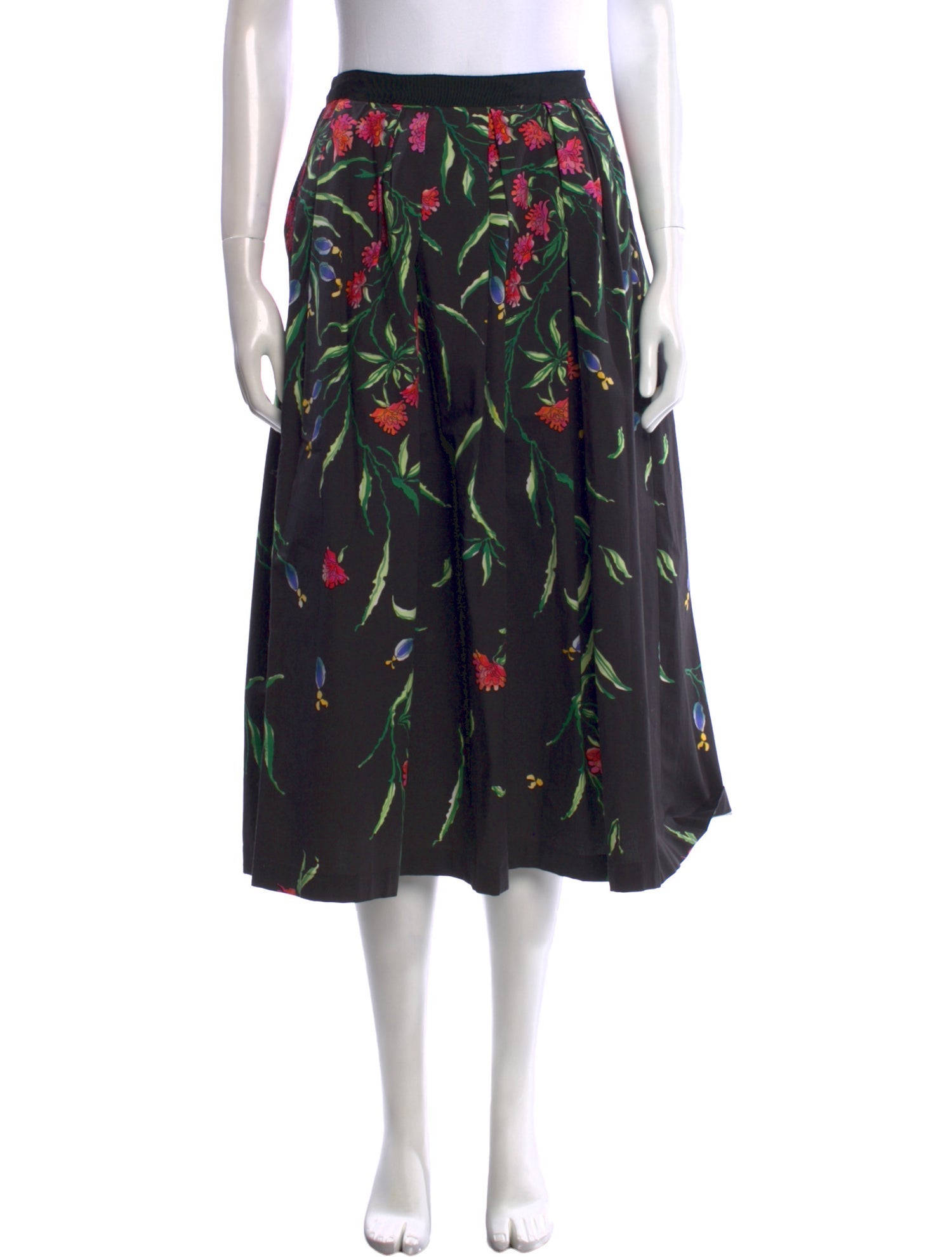 Carolina Herrera Floral Print Midi Length Skirt w/ Tags