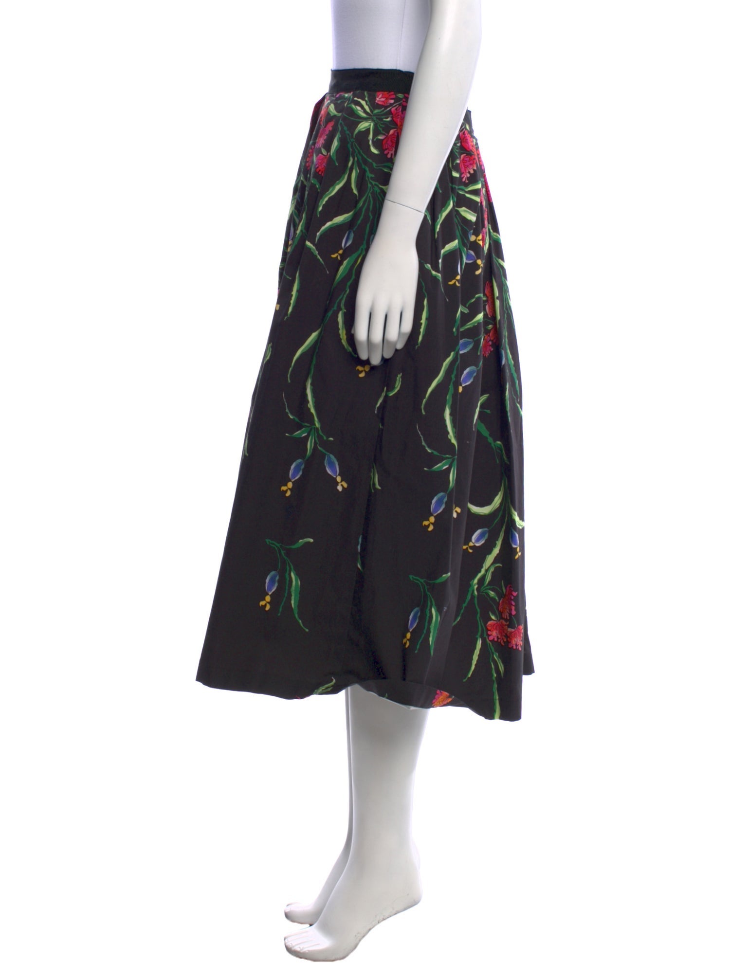 Carolina Herrera Floral Print Midi Length Skirt w/ Tags