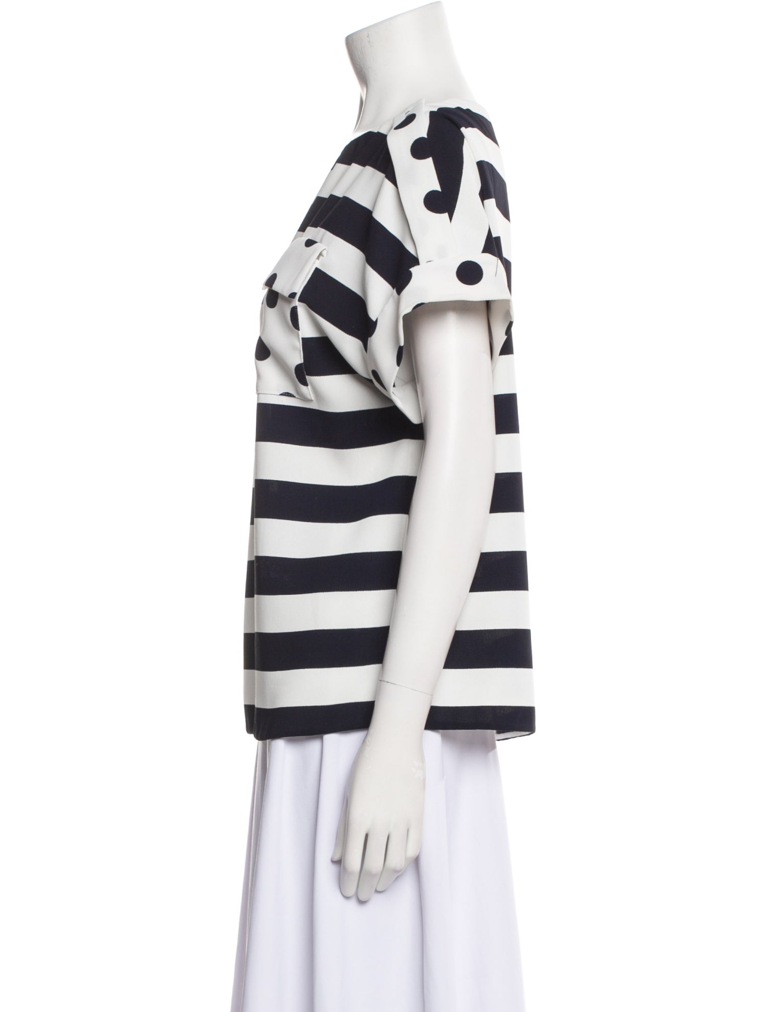 CH Carolina Herrera Striped Bateau Neckline T-Shirt