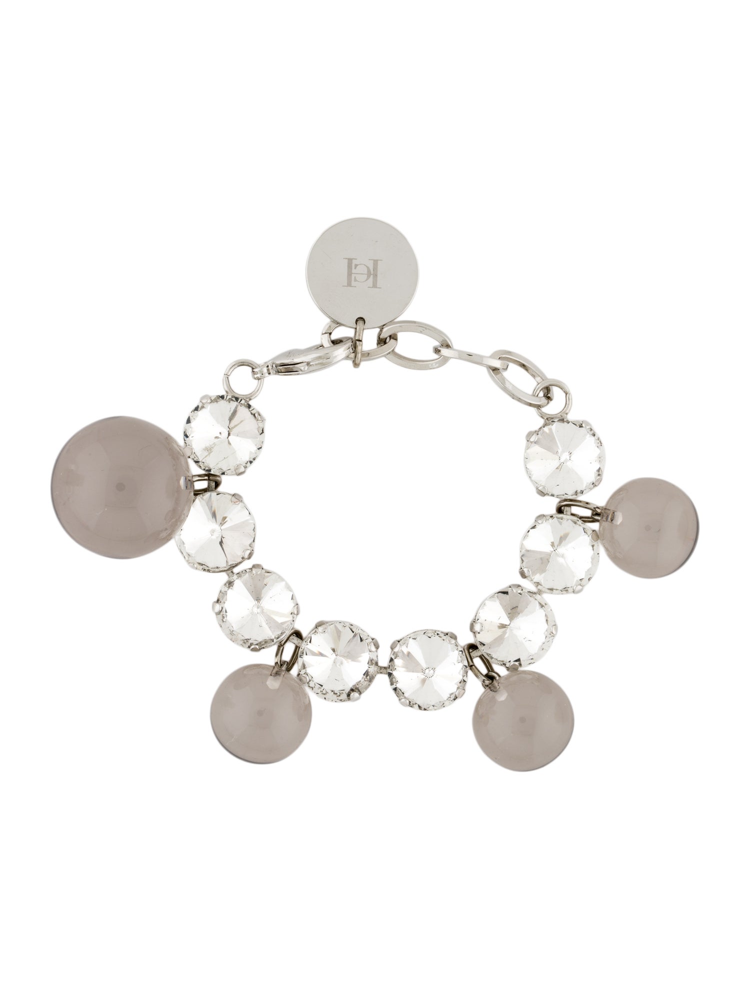 Carolina Herrera Resin Bead & Rhinestone Charm Bracelet