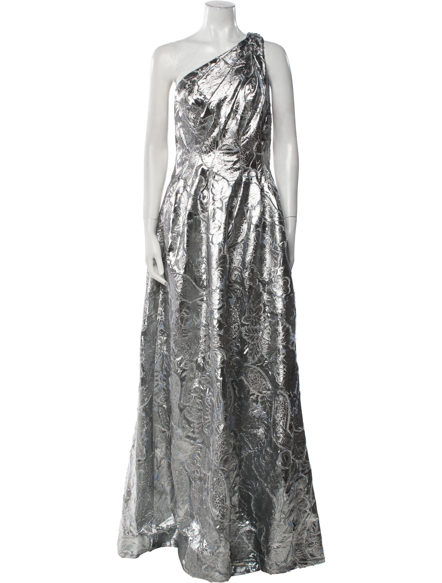 Carolina Herrera One-Shoulder Long Dress