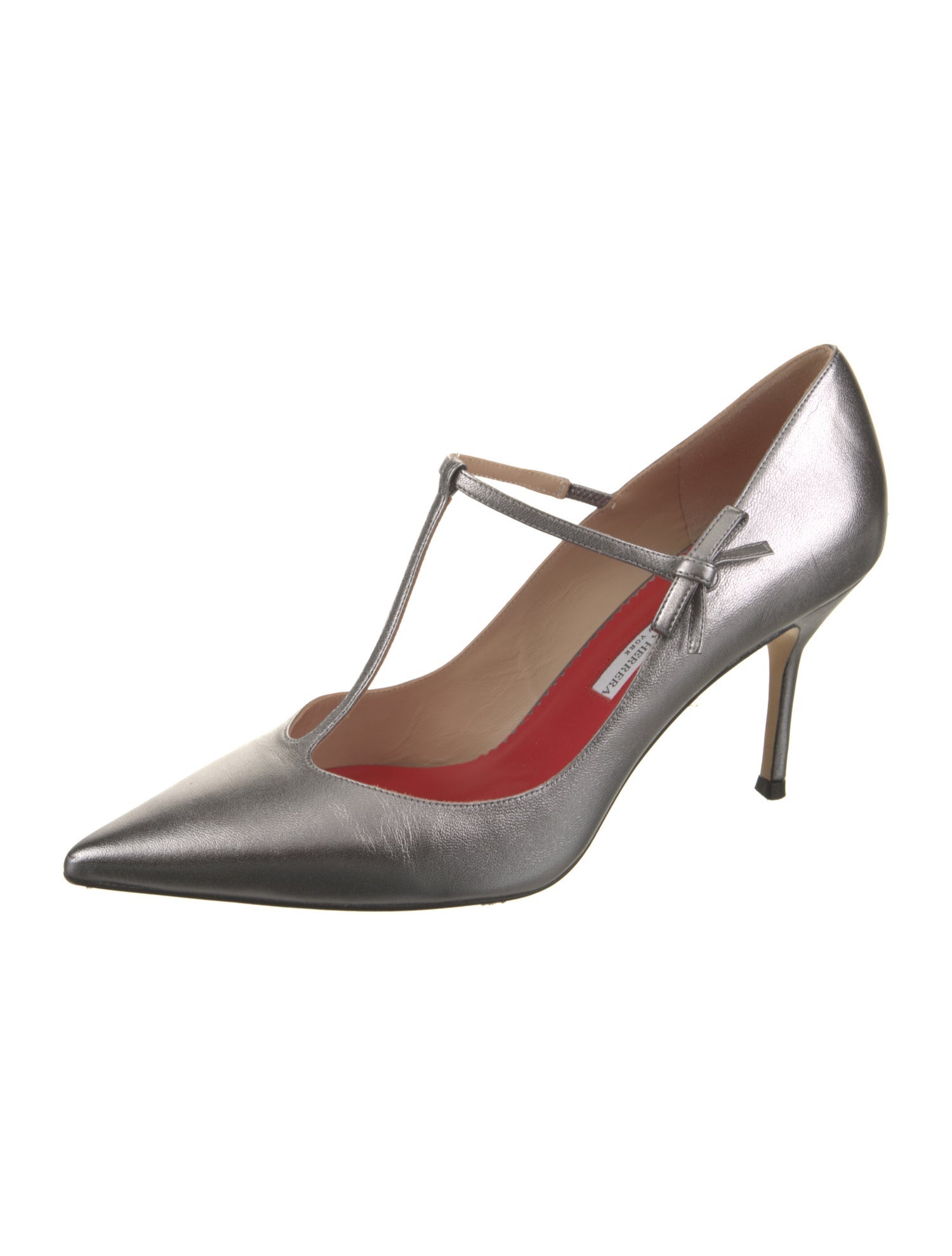 Carolina Herrera Leather T-Strap Pumps