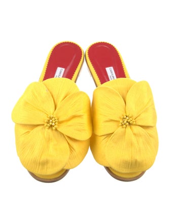 Carolina Herrera Ruffle Embellishment Slides