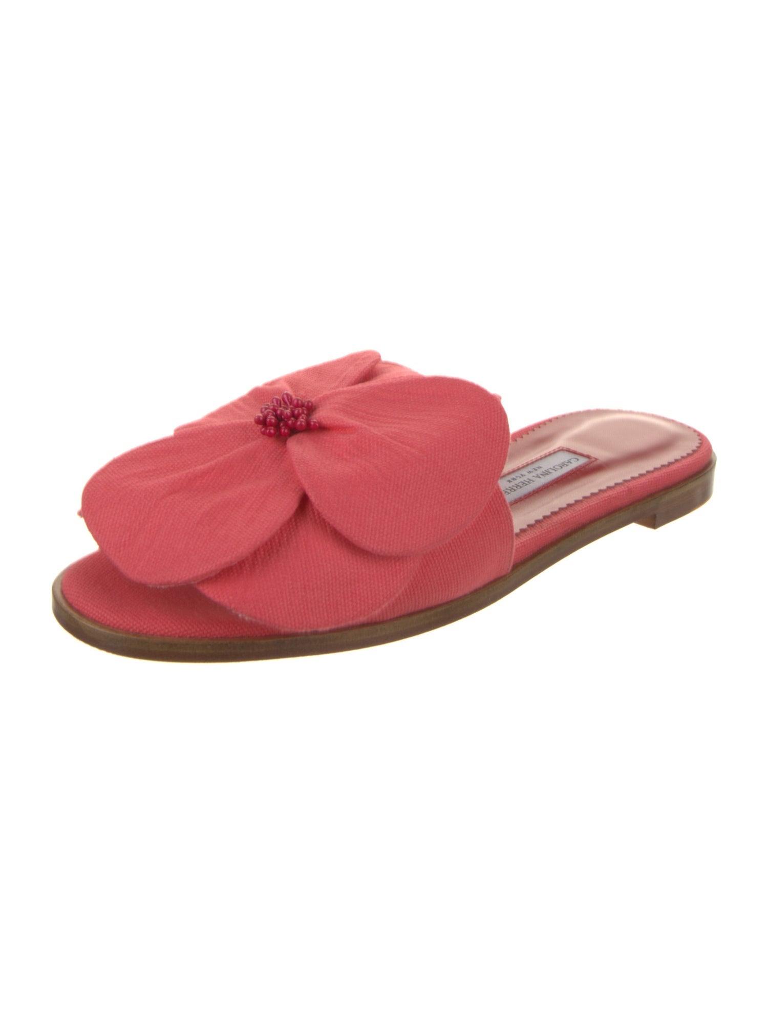 Carolina Herrera Ruffle Embellishment Slides