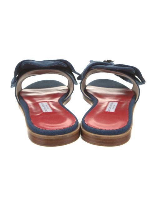 Carolina Herrera Floral Print Ruffle Embellishment Slides