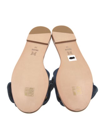 Carolina Herrera Floral Print Ruffle Embellishment Slides