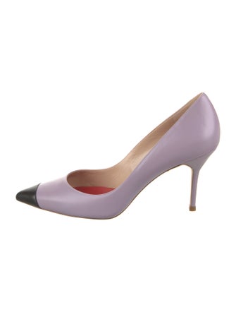 Carolina Herrera Leather Colorblock Pattern Pumps