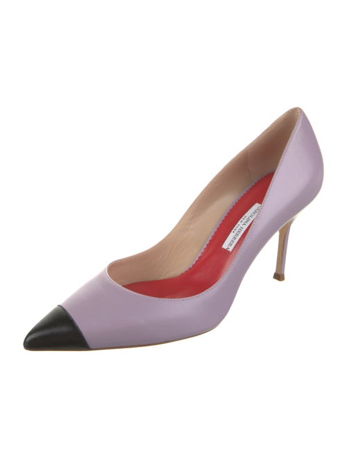 Carolina Herrera Leather Colorblock Pattern Pumps
