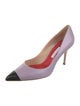 Carolina Herrera Leather Colorblock Pattern Pumps