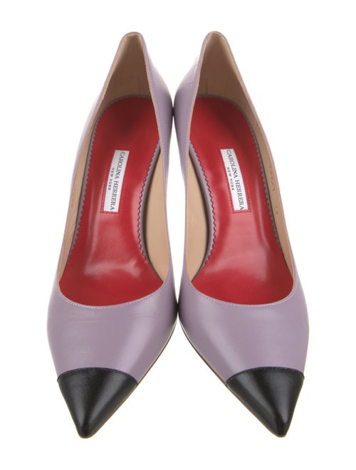 Carolina Herrera Leather Colorblock Pattern Pumps