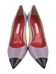 Carolina Herrera Leather Colorblock Pattern Pumps