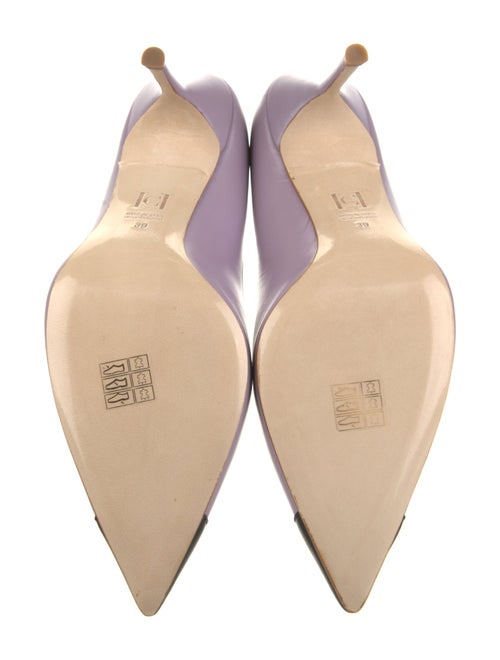 Carolina Herrera Leather Colorblock Pattern Pumps