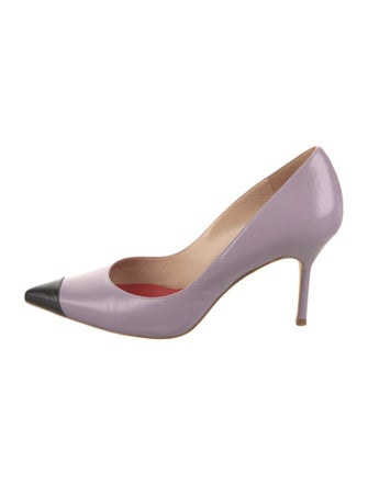 Carolina Herrera Leather Colorblock Pattern Pumps