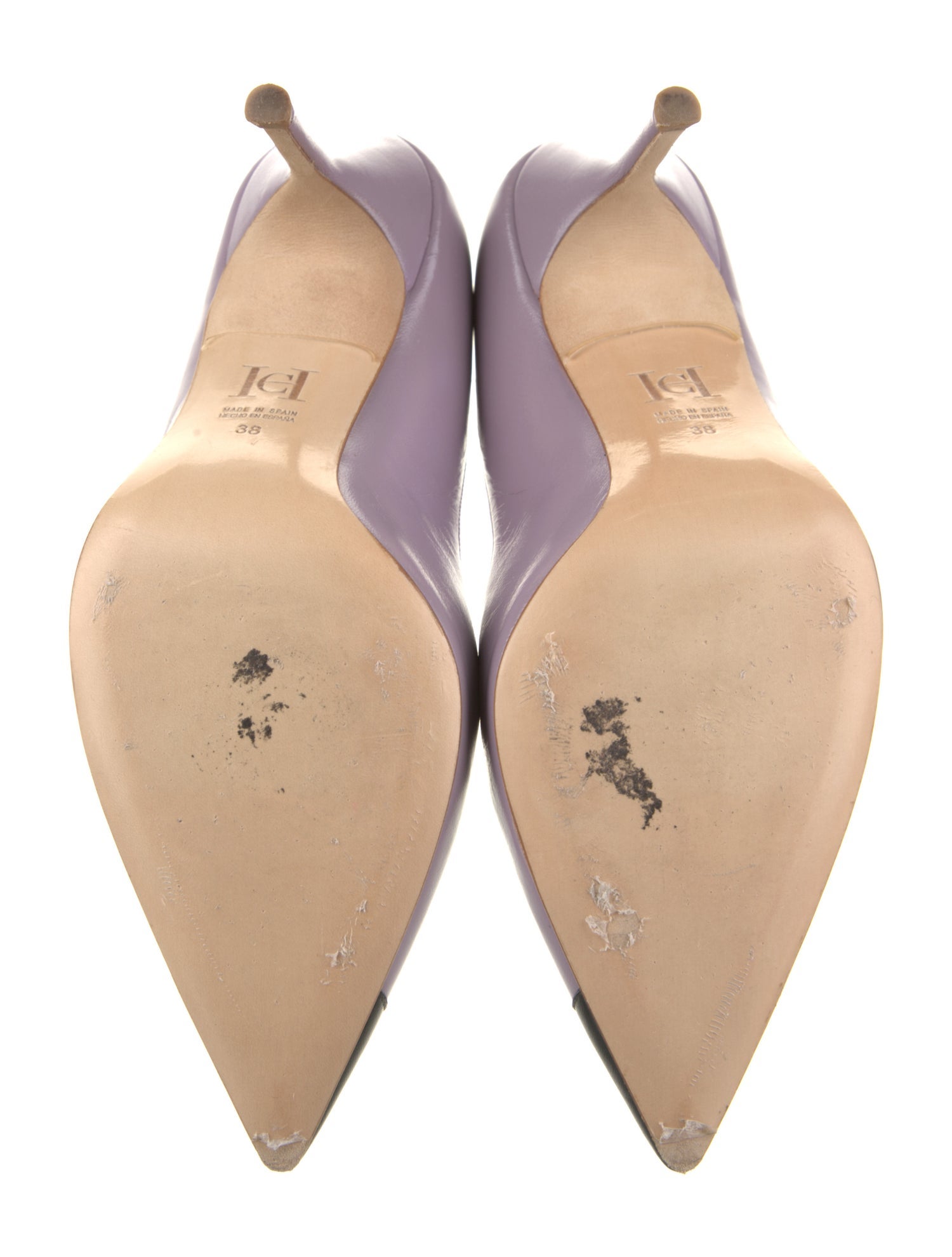 Carolina Herrera Leather Colorblock Pattern Pumps