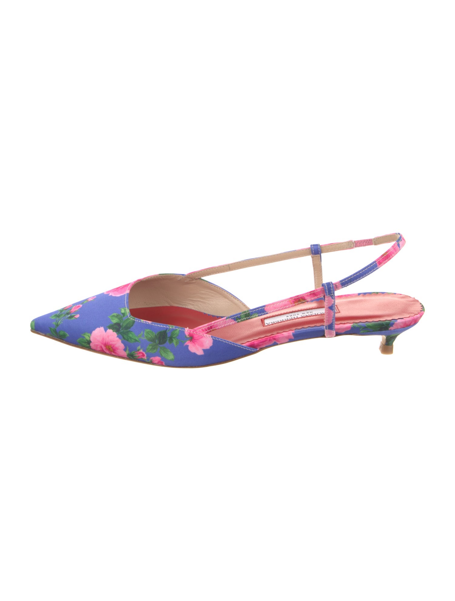 Carolina Herrera Canvas Floral Print Slingback Pumps