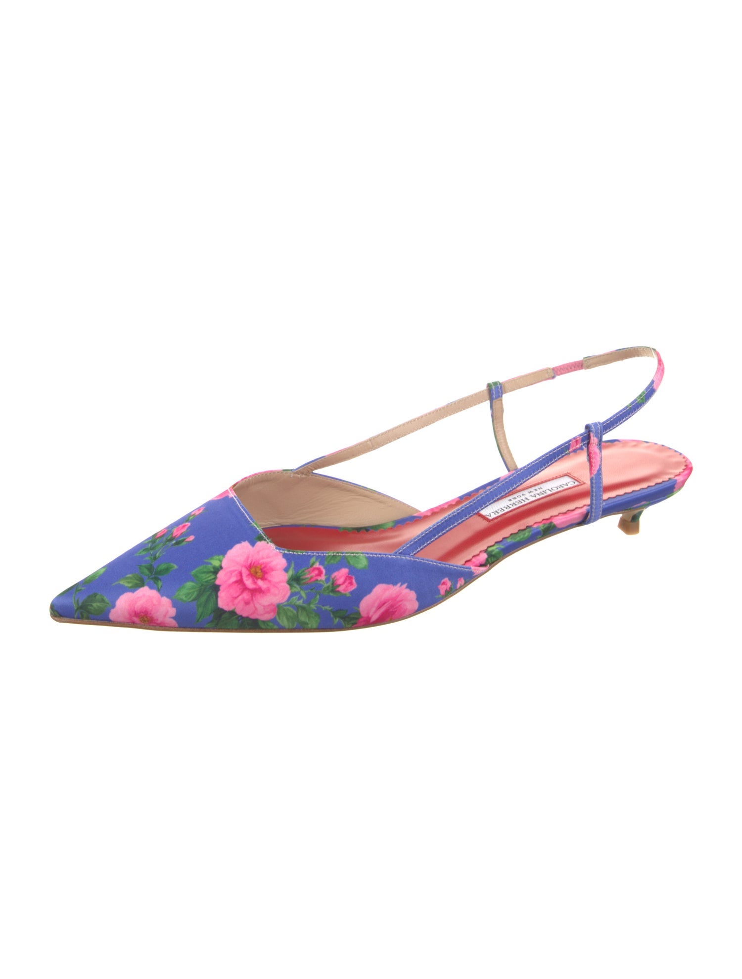 Carolina Herrera Floral Print Slingback Pumps