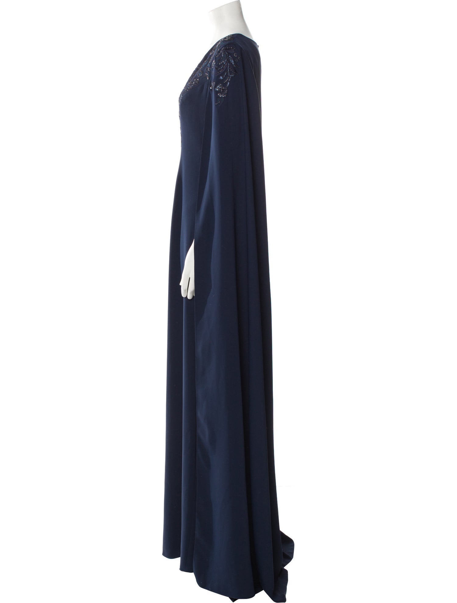 Carolina Herrera V-Neck Long Dress