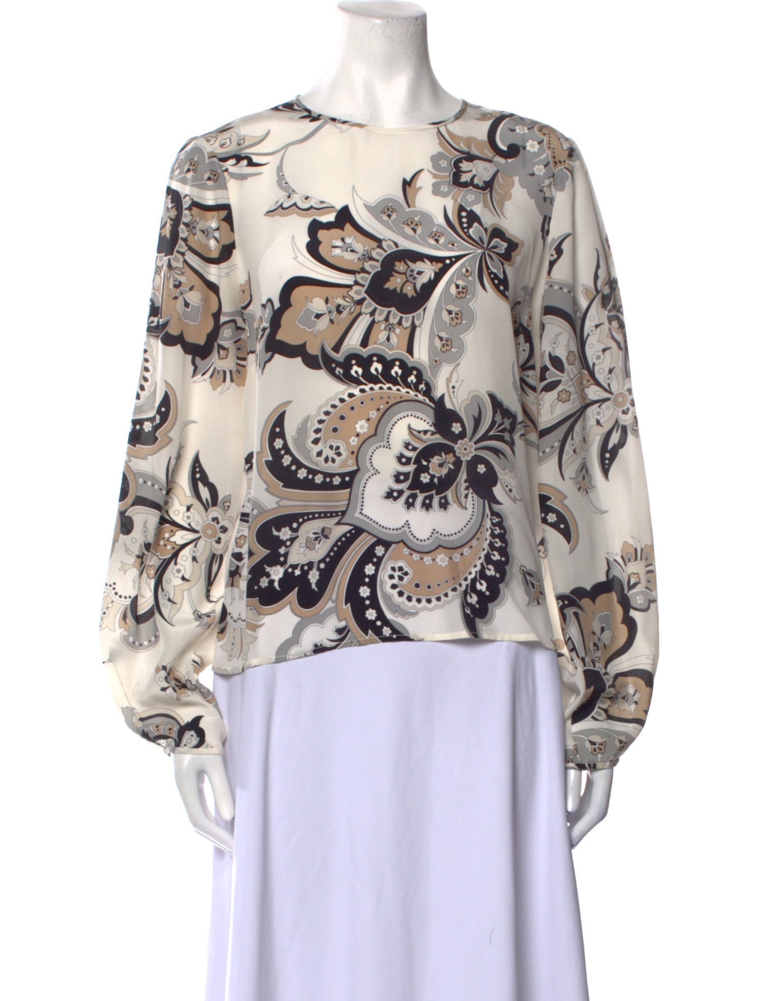 Carolina Herrera Silk Paisley Print Sweatshirt