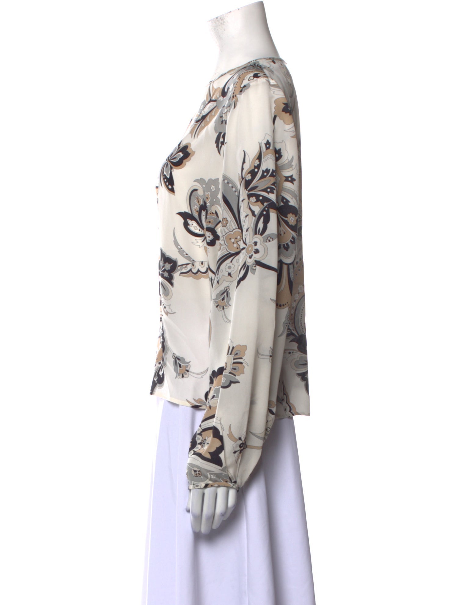 Carolina Herrera Silk Paisley Print Sweatshirt