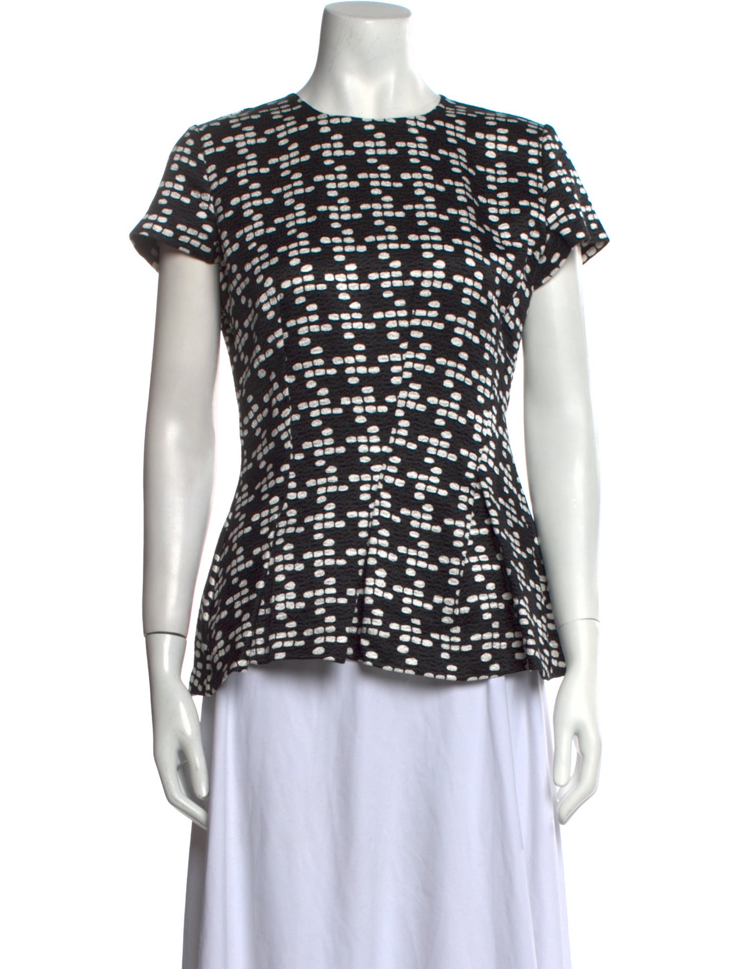 Carolina Herrera Printed Crew Neck Blouse