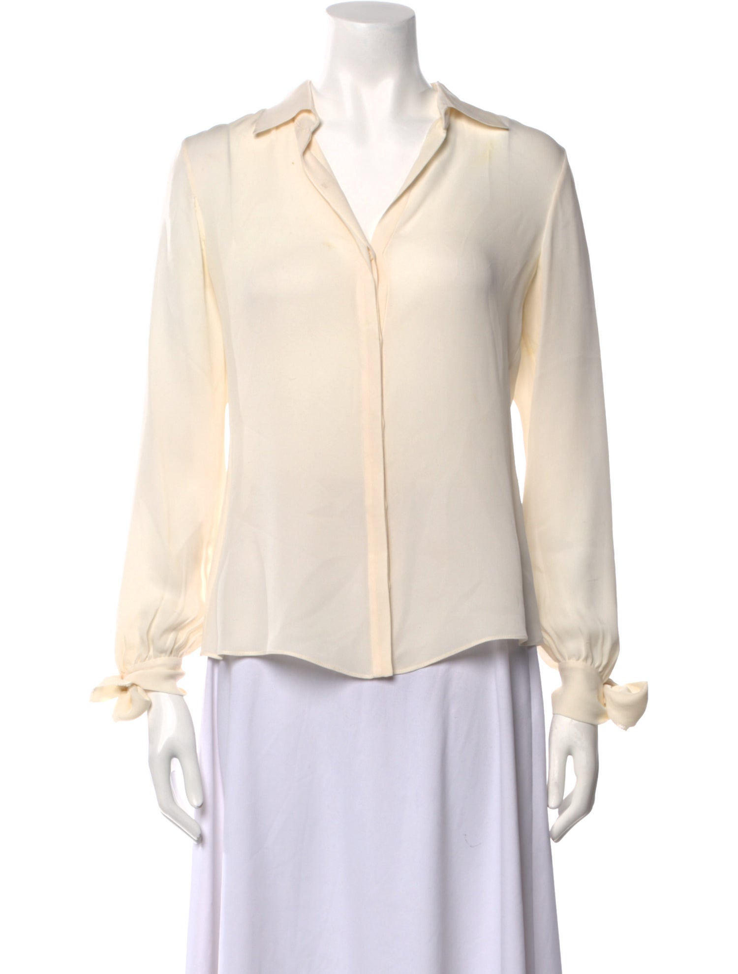 Carolina Herrera Silk V-Neck Blouse