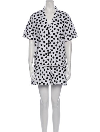 Carolina Herrera Polka Dot Print Short Set