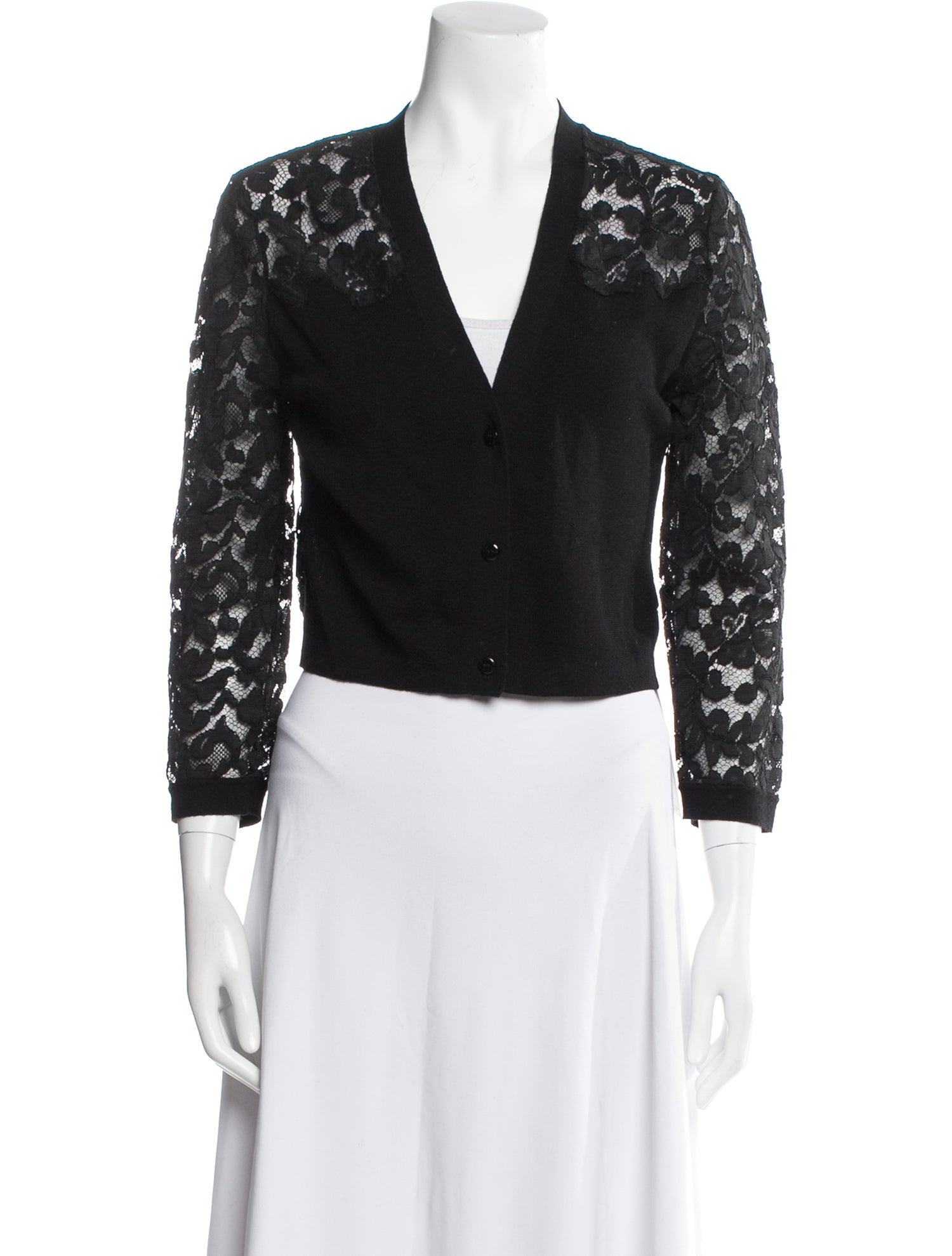 Carolina Herrera Virgin Wool Lace Pattern Sweater