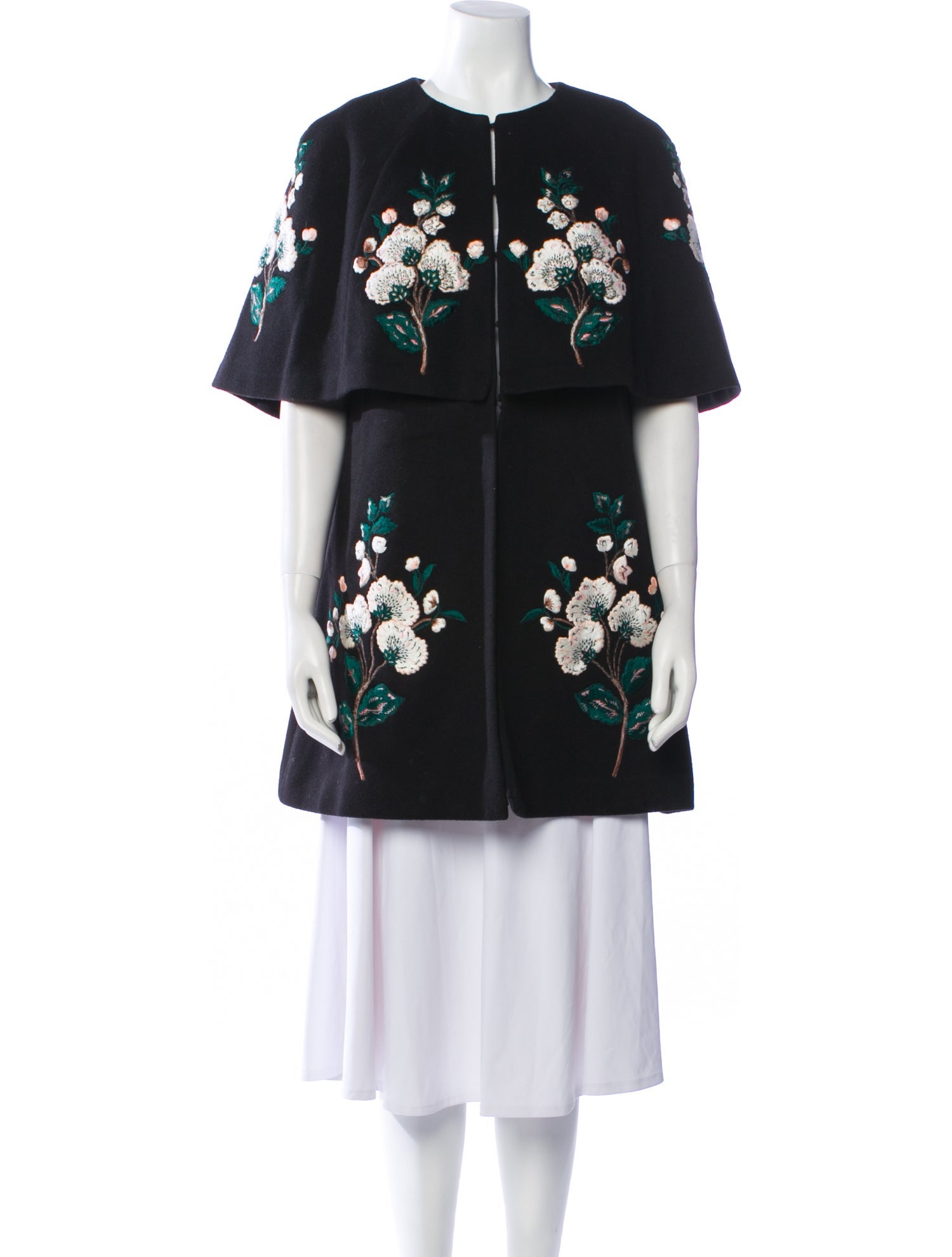 Carolina Herrera Wool Floral Print Coat