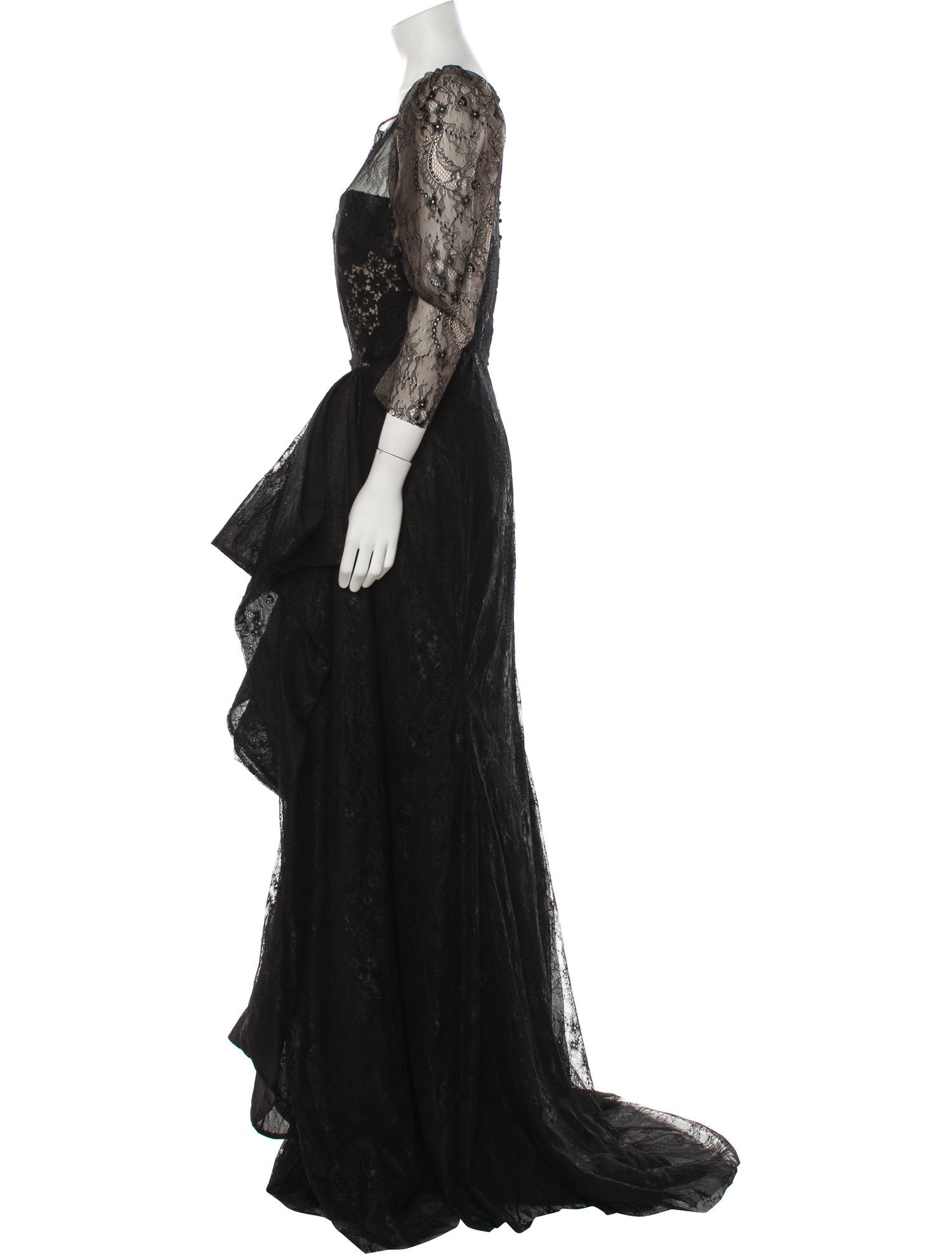 Carolina Herrera Lace Pattern Long Dress