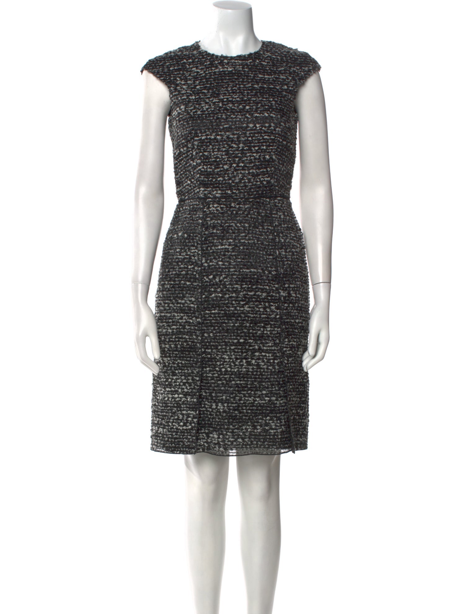 CH Carolina Herrera Tweed Pattern Knee-Length Dress