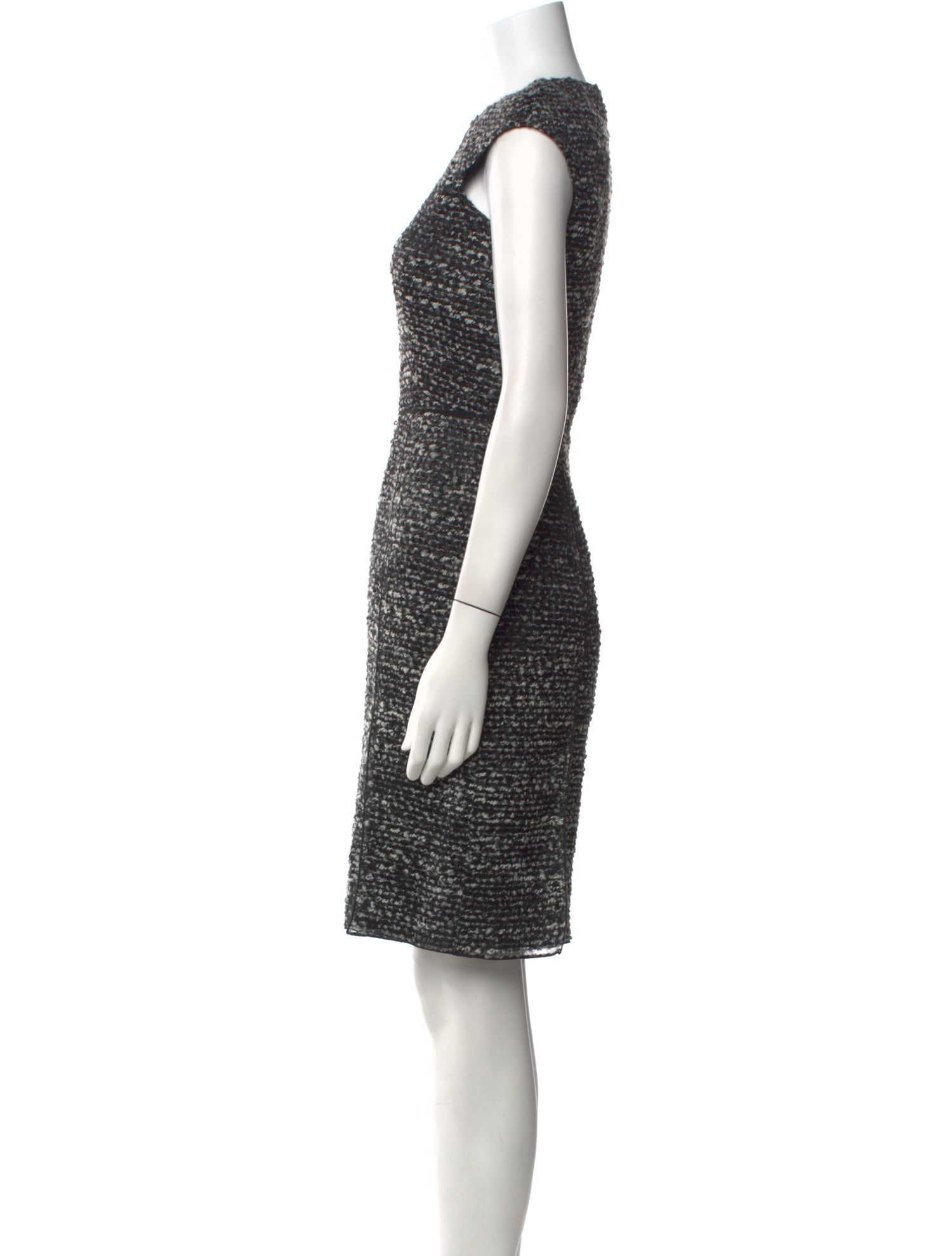 CH Carolina Herrera Tweed Pattern Knee-Length Dress