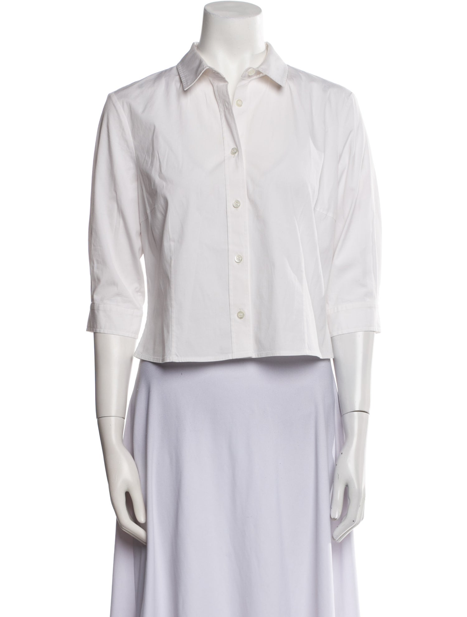 Carolina Herrera Three-Quarter Sleeve Button-Up Top