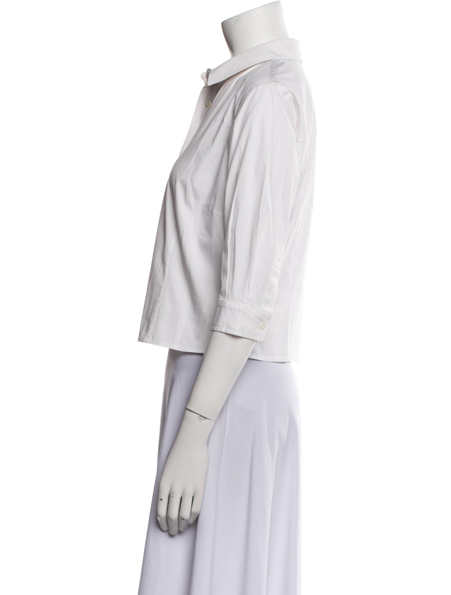 Carolina Herrera Three-Quarter Sleeve Button-Up Top