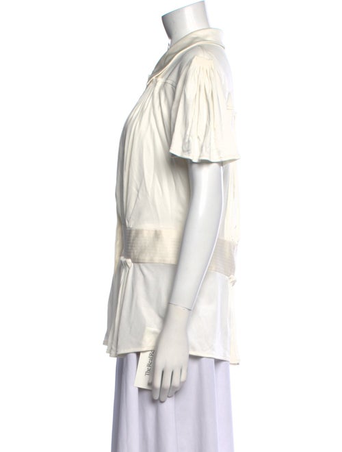 Carolina Herrera Short Sleeve Button-Up Top