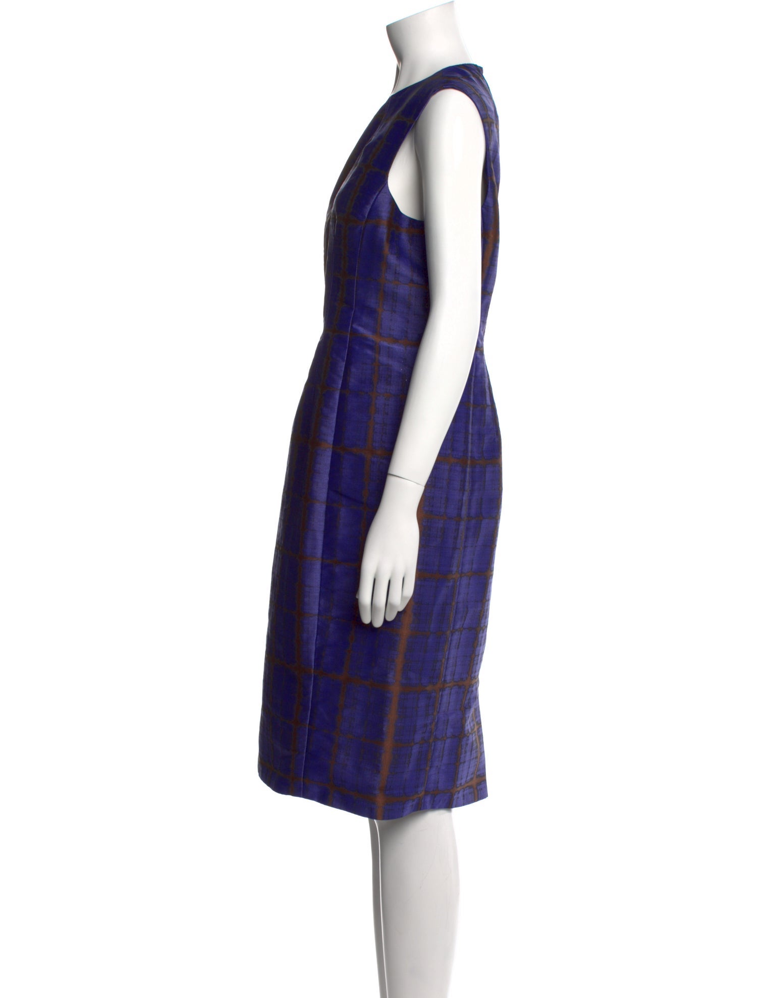 Carolina Herrera Plaid Print Knee-Length Dress