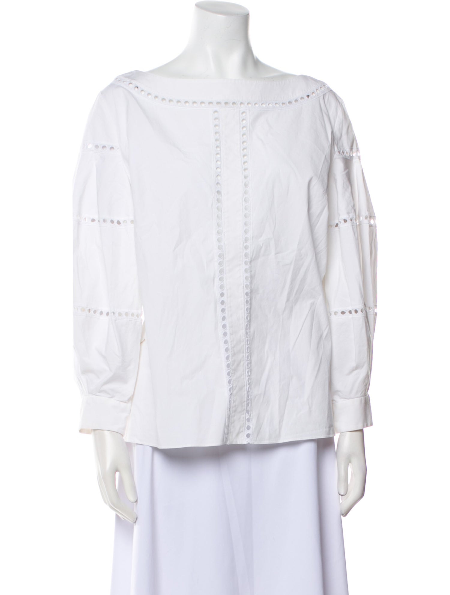 Carolina Herrera Off-The-Shoulder Three-Quarter Sleeve Blouse