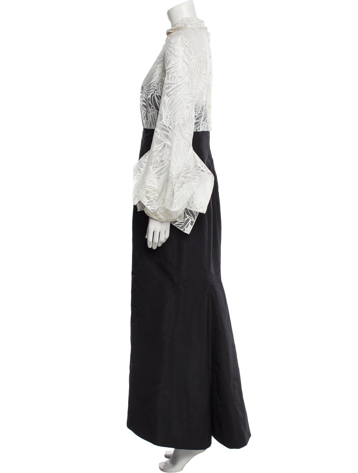 Carolina Herrera Lace Pattern Long Dress