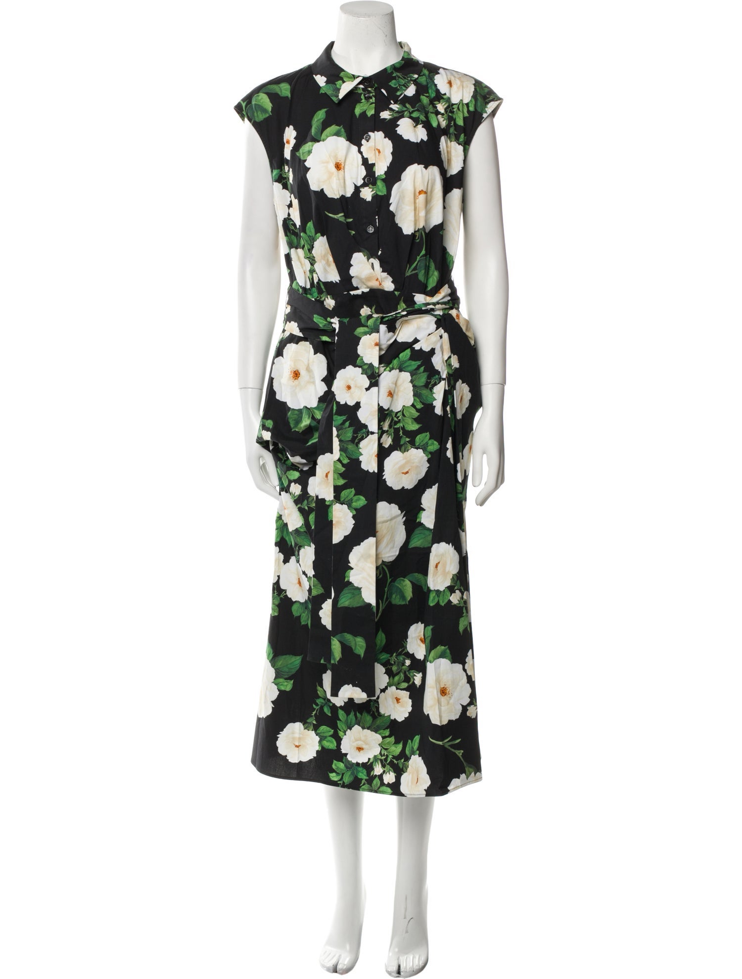 Carolina Herrera Floral Print Long Dress