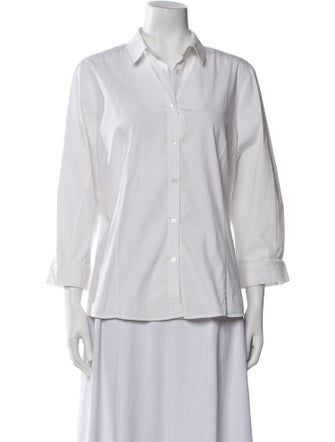 Carolina Herrera Three-Quarter Sleeve Button-Up Top