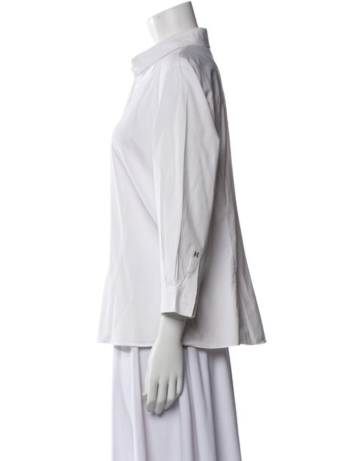 Carolina Herrera Three-Quarter Sleeve Button-Up Top