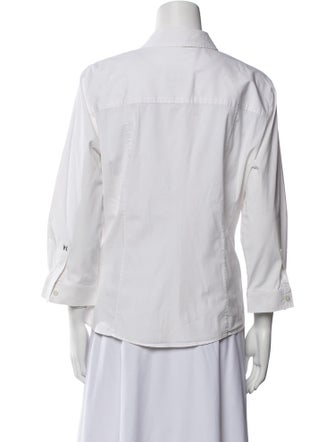 Carolina Herrera Three-Quarter Sleeve Button-Up Top