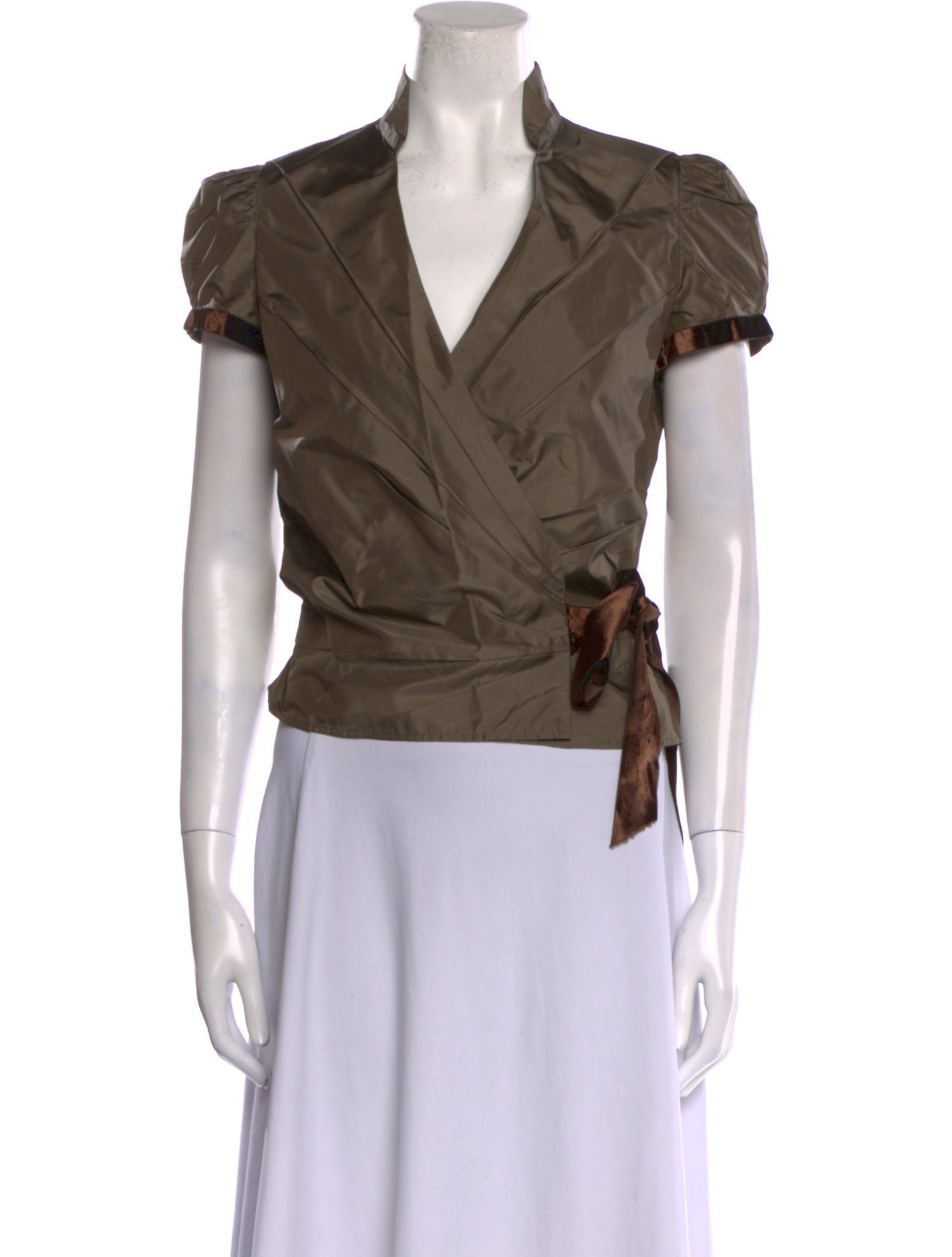 Carolina Herrera Silk V-Neck Blouse