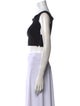 Carolina Herrera Square Neckline Sleeveless Crop Top