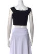 Carolina Herrera Square Neckline Sleeveless Crop Top