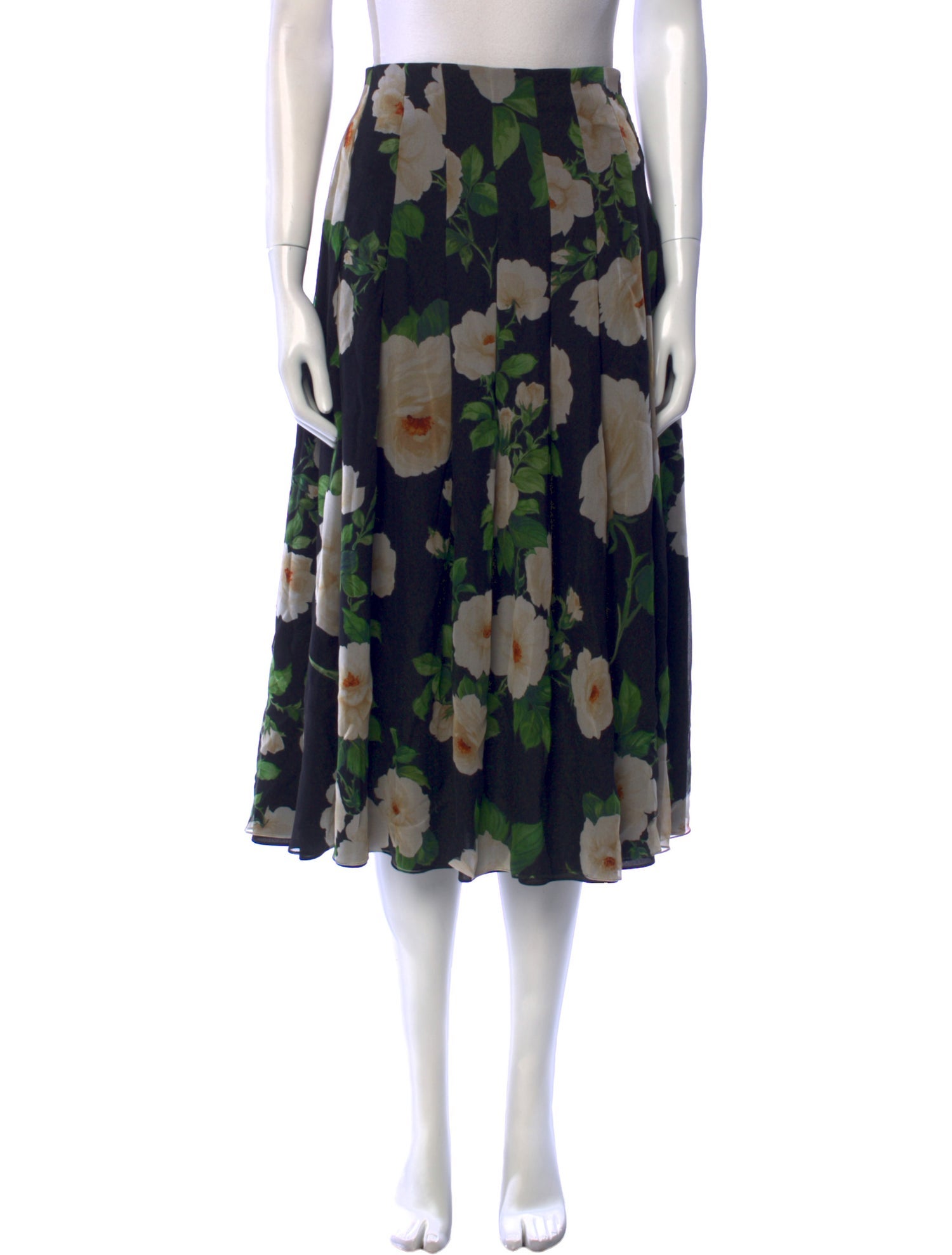 Carolina Herrera Silk Midi Length Skirt