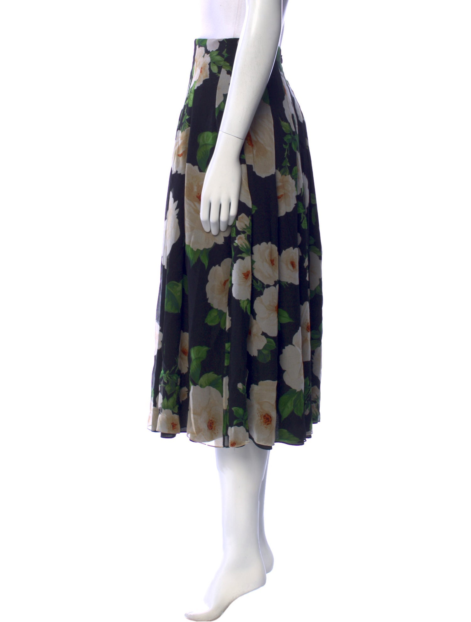 Carolina Herrera Silk Midi Length Skirt