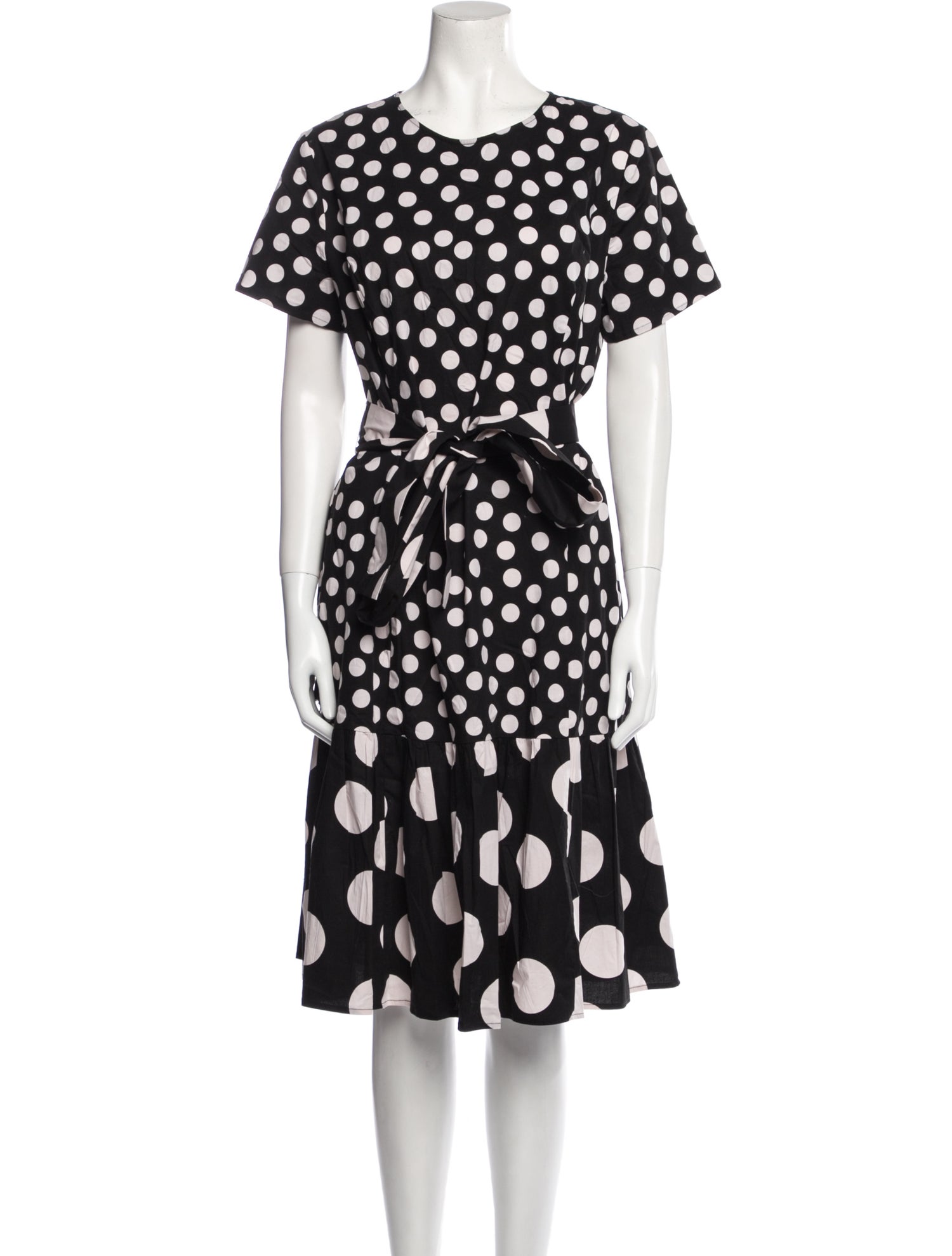 Carolina Herrera Polka Dot Print Knee-Length Dress